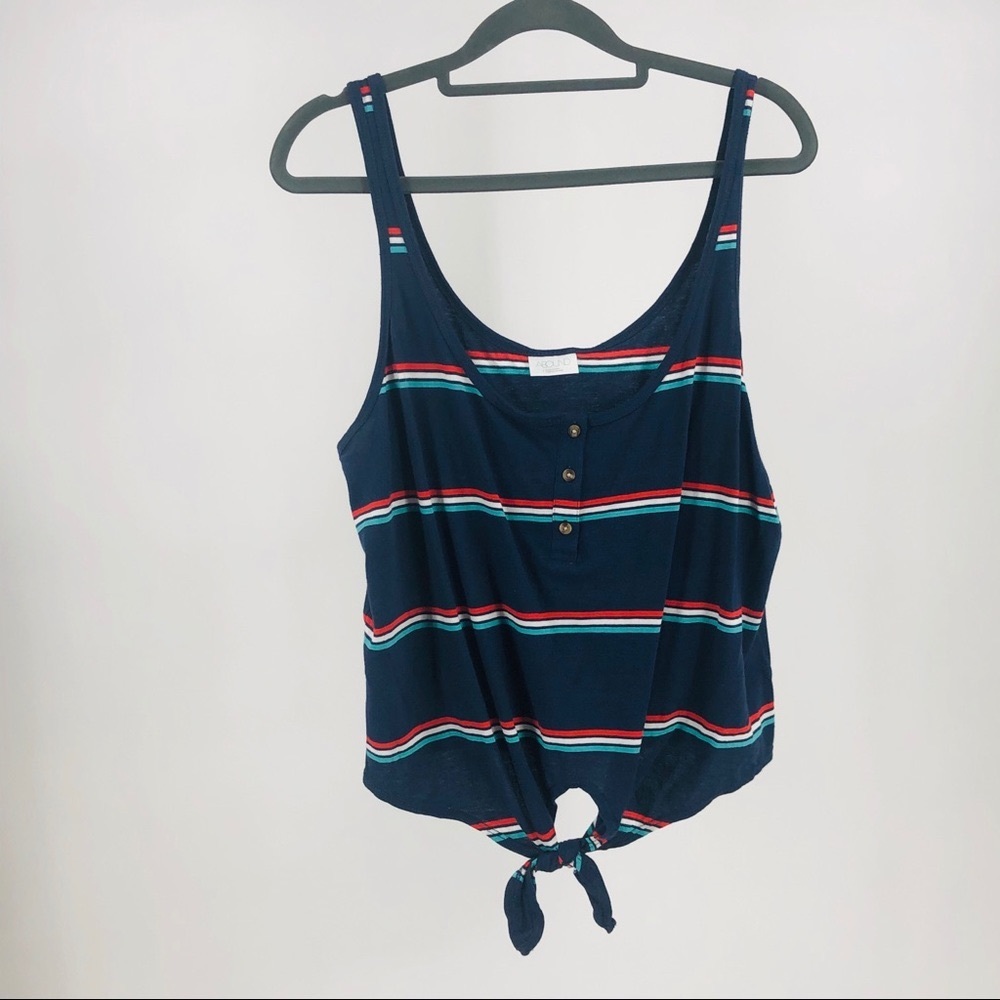 Abound Ladies Sleeveless Tank Top Striped Blue Red Large NWT Nordstom